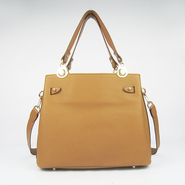 Replica Hermes New Arrival Double-duty leather handbag Light Coffee 60668